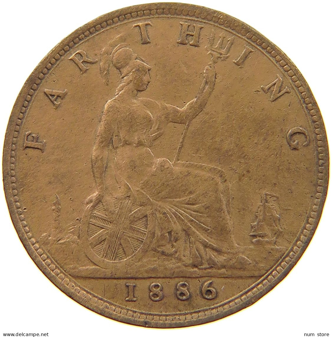 GREAT BRITAIN FARTHING 1886 Victoria 1837-1901 #a075 0421 - B. 1 Farthing