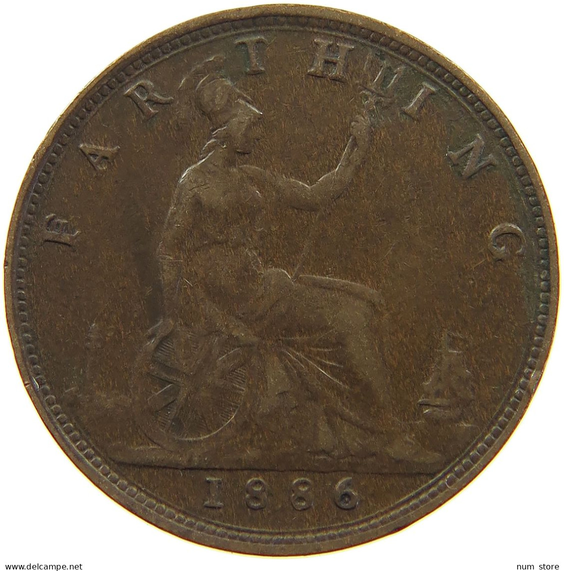 GREAT BRITAIN FARTHING 1886 Victoria 1837-1901 #a011 0755 - B. 1 Farthing