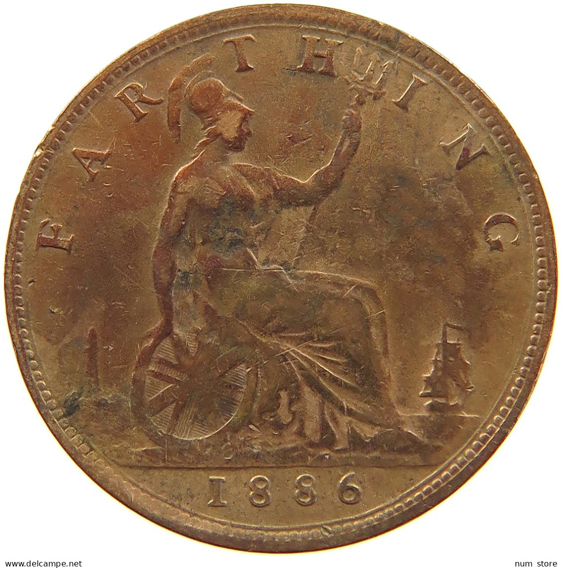 GREAT BRITAIN FARTHING 1886 Victoria 1837-1901 #a011 0827 - B. 1 Farthing