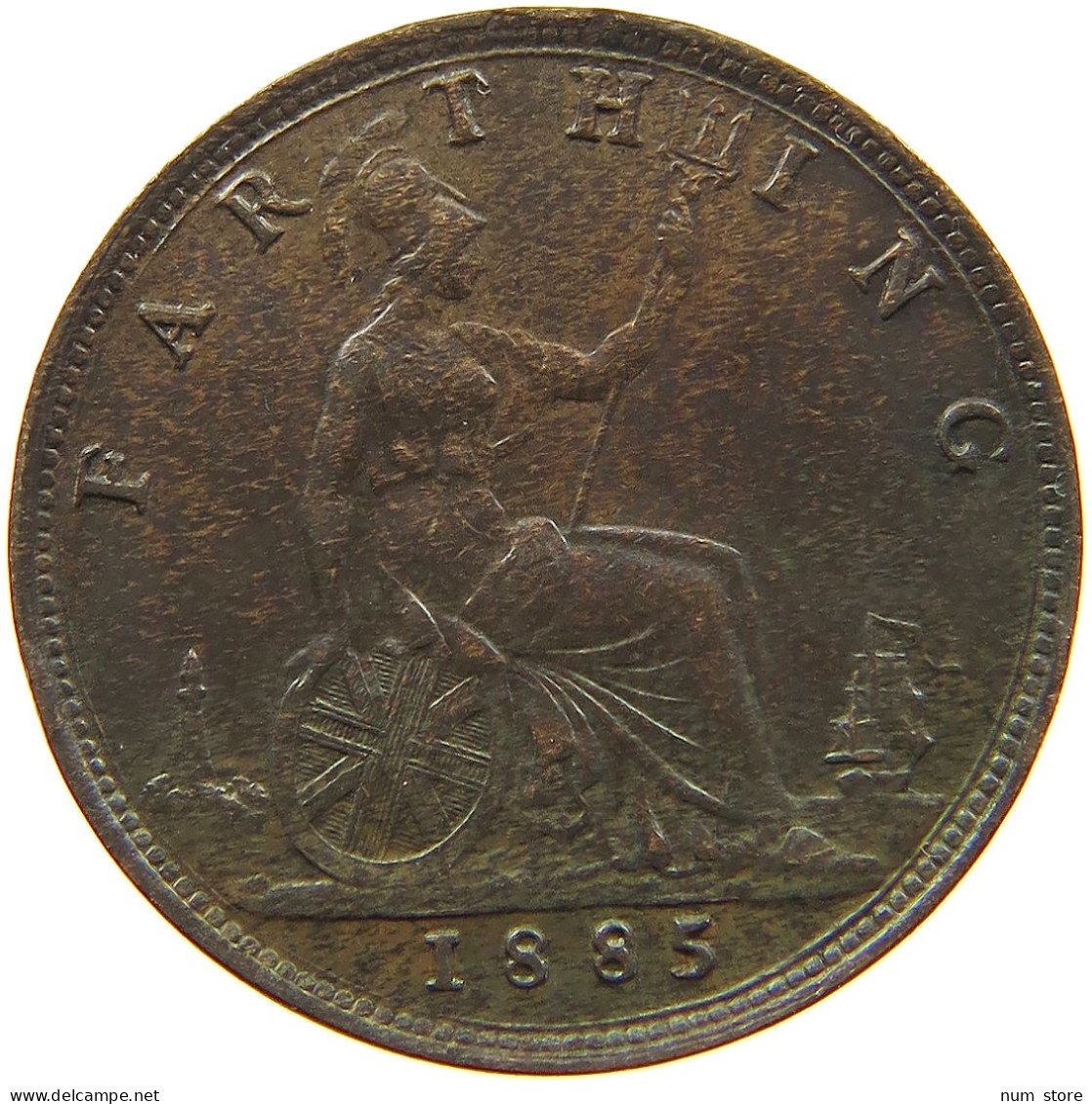 GREAT BRITAIN FARTHING 1885 Victoria 1837-1901 #t018 0241 - B. 1 Farthing