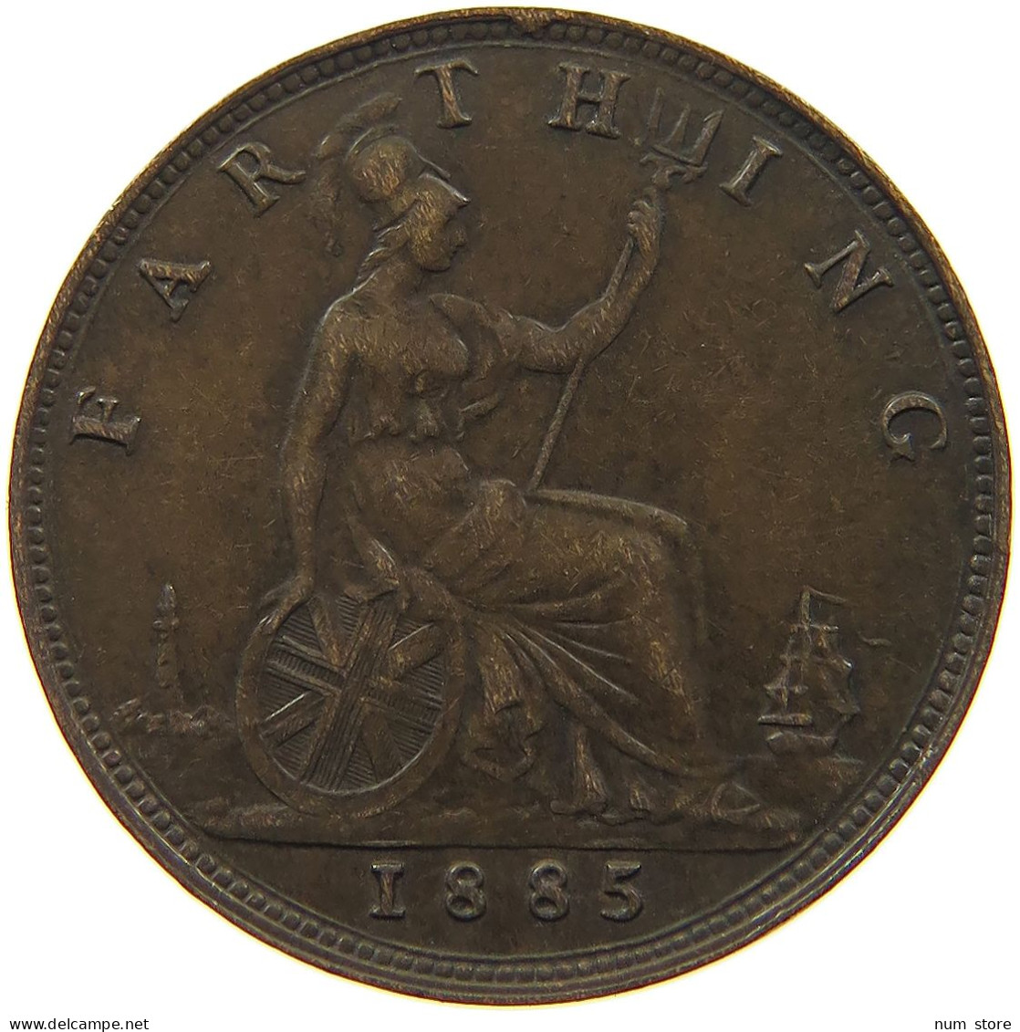 GREAT BRITAIN FARTHING 1885 Victoria 1837-1901 #c082 0173 - B. 1 Farthing