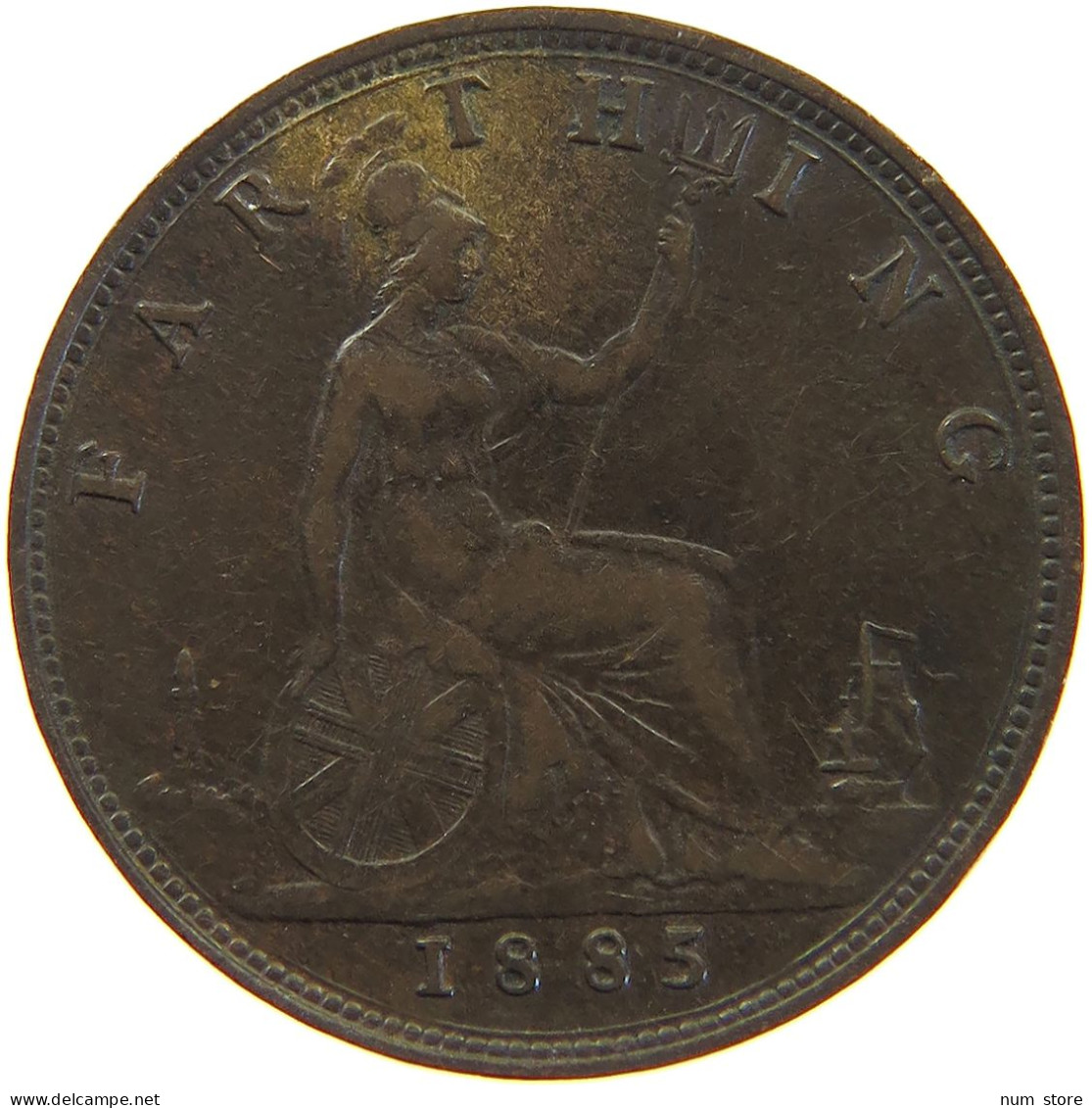 GREAT BRITAIN FARTHING 1885 Victoria 1837-1901 #c050 0347 - B. 1 Farthing