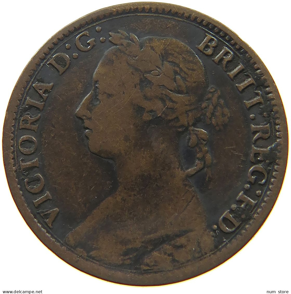 GREAT BRITAIN FARTHING 1884 Victoria 1837-1901 #s080 0195 - B. 1 Farthing