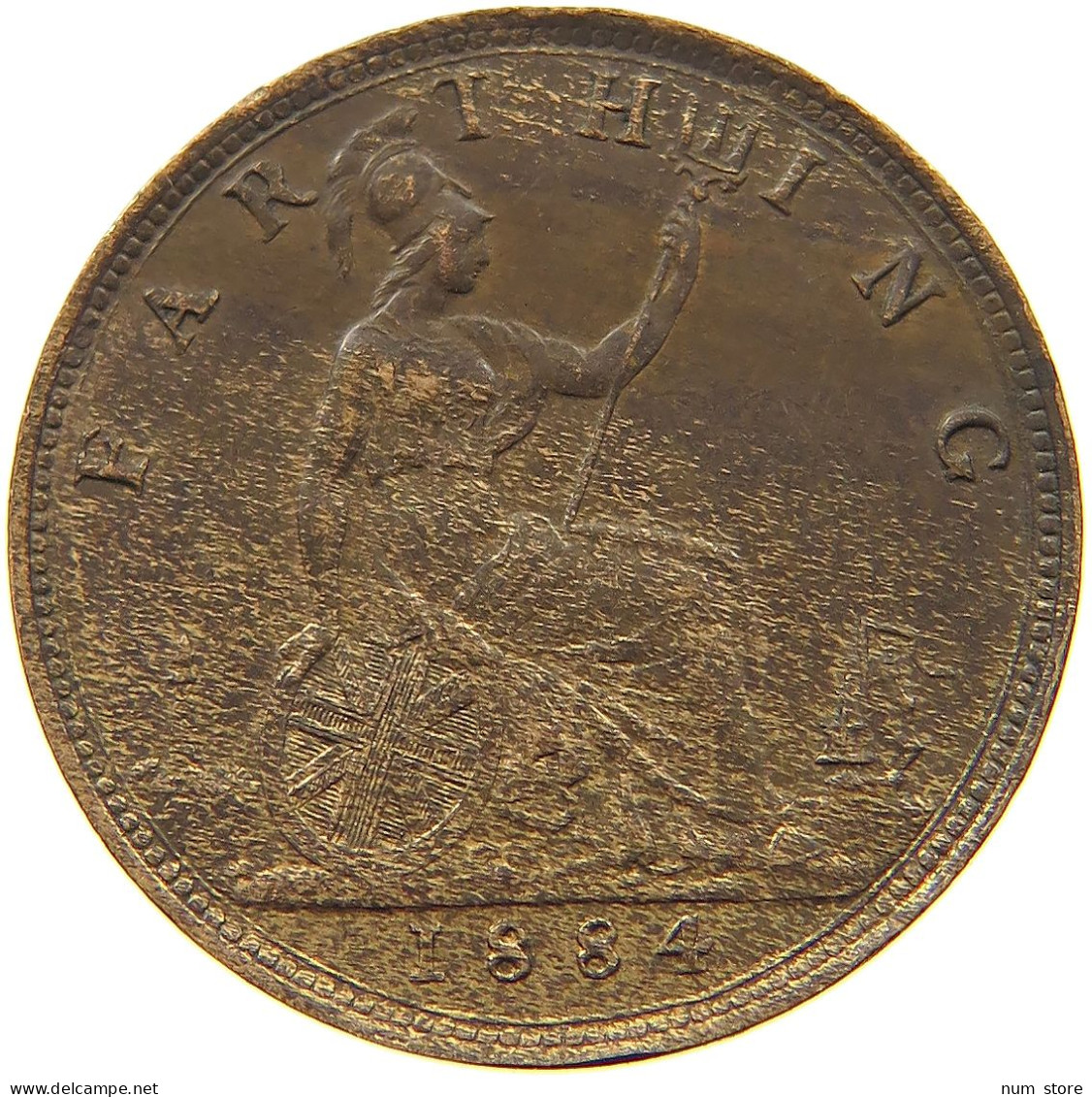 GREAT BRITAIN FARTHING 1884 Victoria 1837-1901 #s036 0819 - B. 1 Farthing