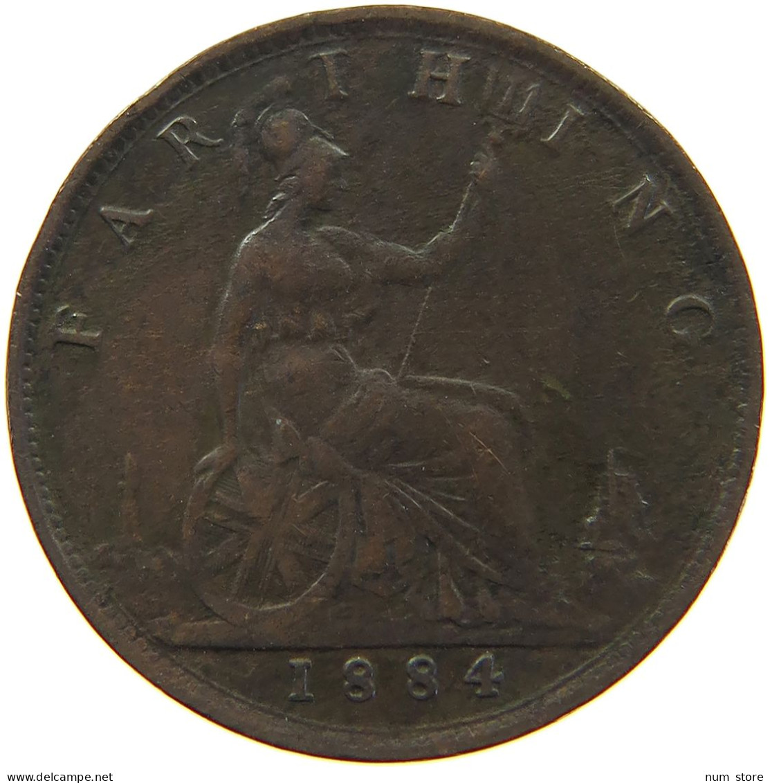 GREAT BRITAIN FARTHING 1884 Victoria 1837-1901 #s024 0123 - B. 1 Farthing