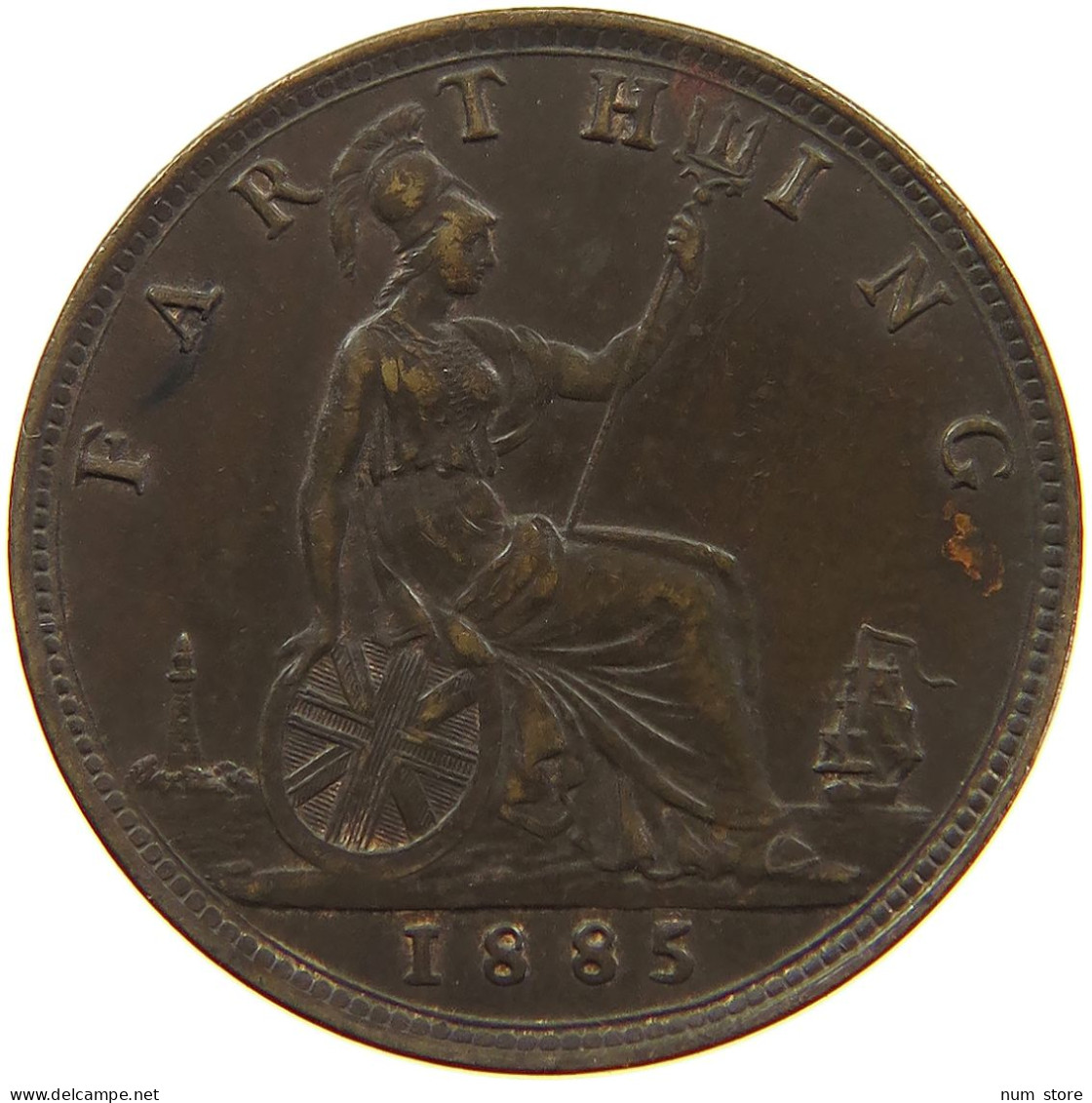 GREAT BRITAIN FARTHING 1885 Victoria 1837-1901 #a011 0771 - B. 1 Farthing