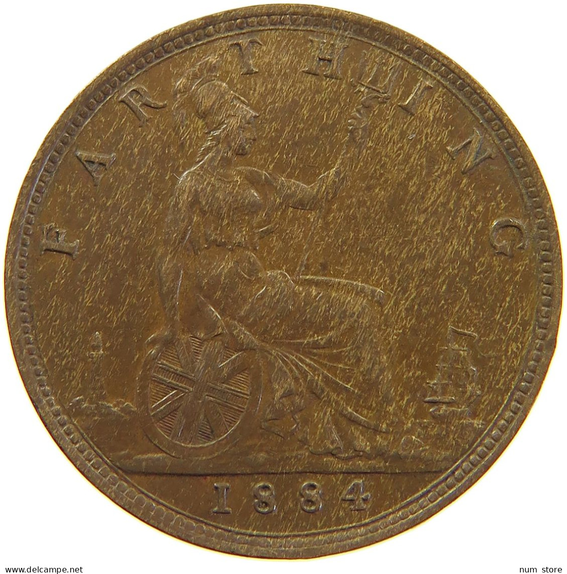 GREAT BRITAIN FARTHING 1884 Victoria 1837-1901 #c063 0113 - B. 1 Farthing