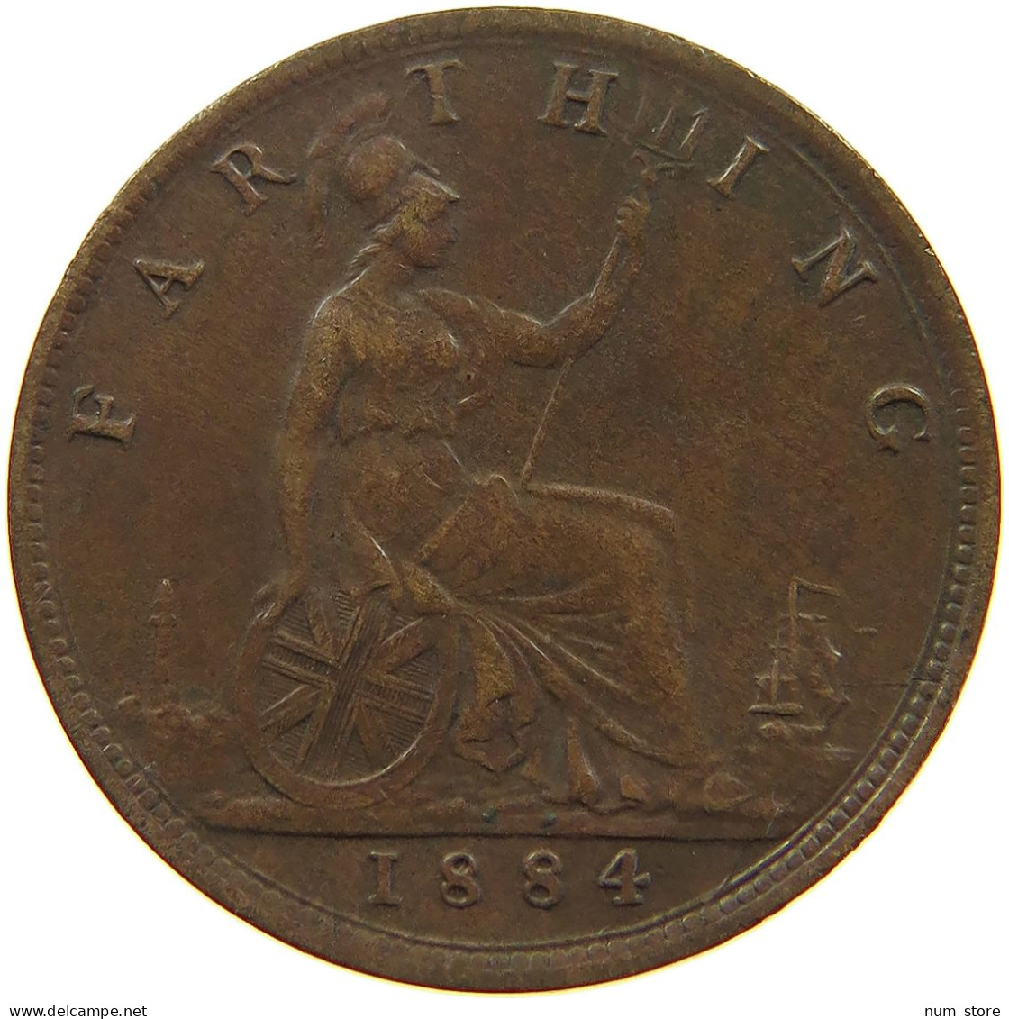 GREAT BRITAIN FARTHING 1884 Victoria 1837-1901 #a011 0767 - B. 1 Farthing