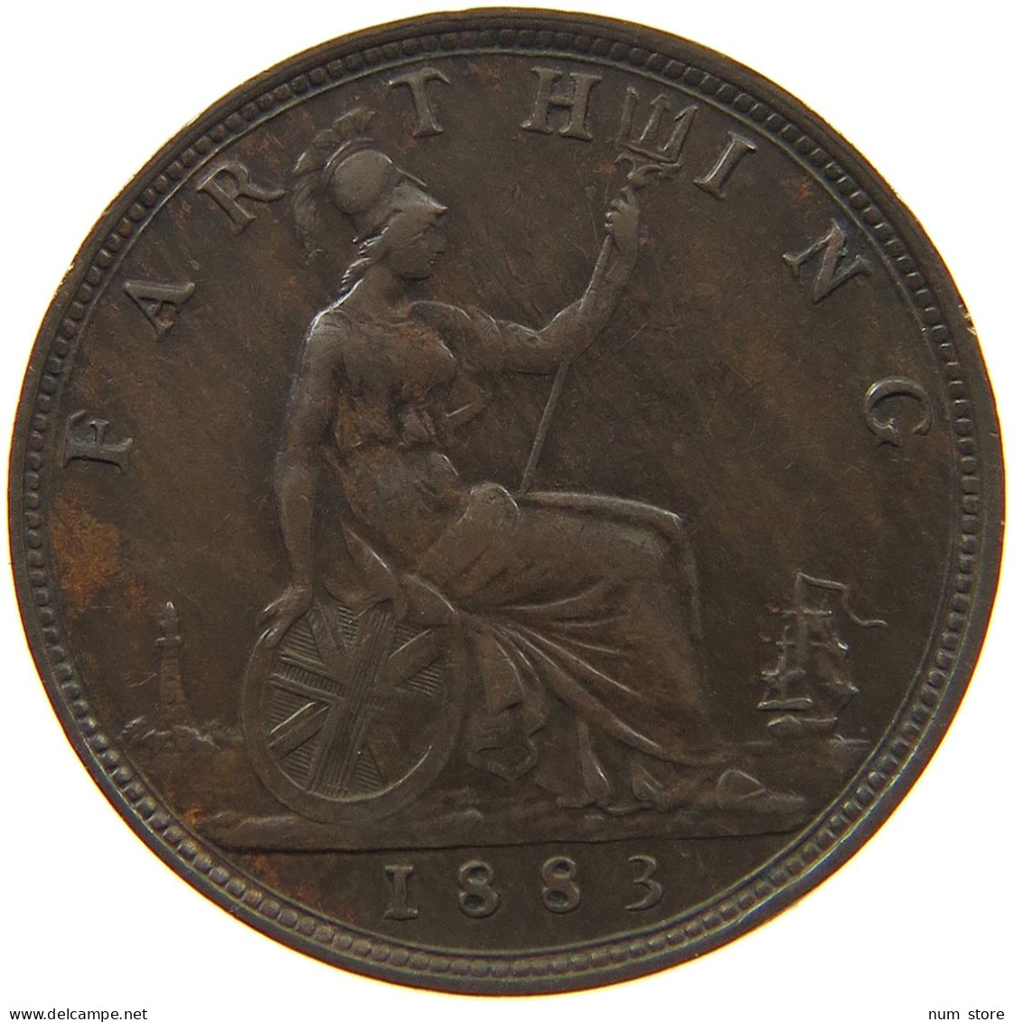 GREAT BRITAIN FARTHING 1883 Victoria 1837-1901 #t073 0217 - B. 1 Farthing