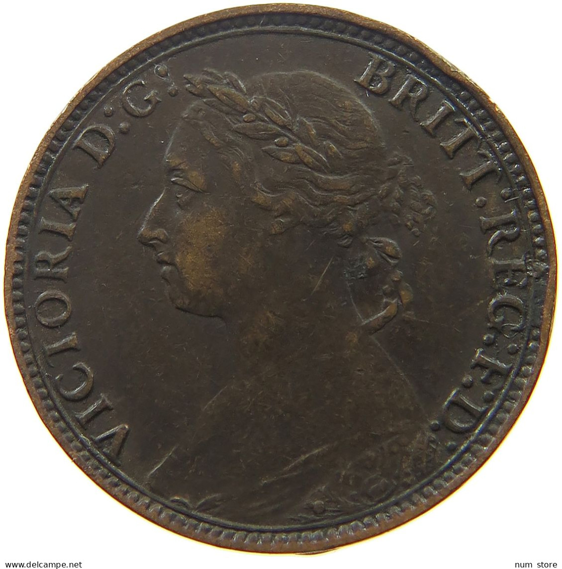 GREAT BRITAIN FARTHING 1881 Victoria 1837-1901 #s051 0783 - B. 1 Farthing