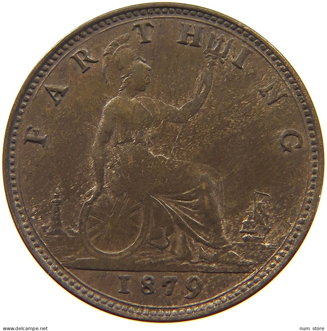 GREAT BRITAIN FARTHING 1879 Victoria 1837-1901 #c081 0335 - B. 1 Farthing