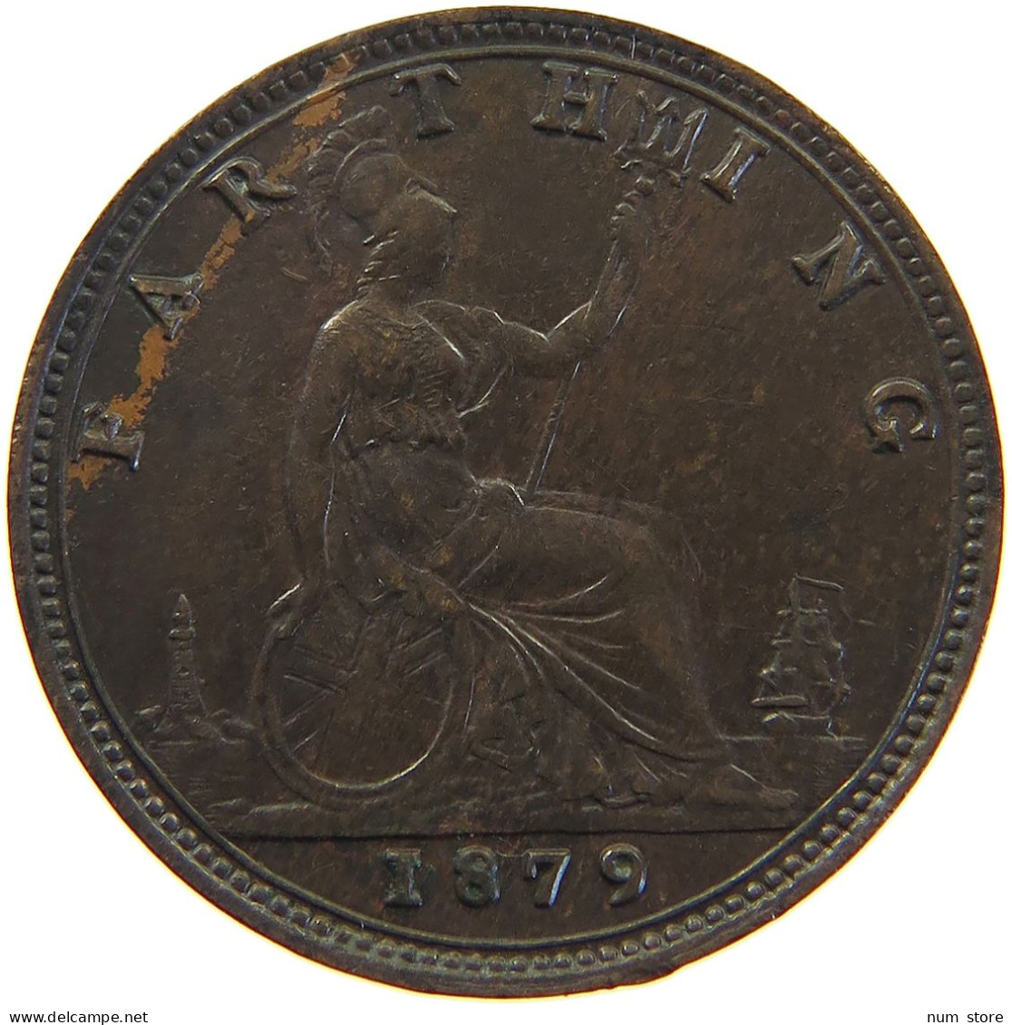 GREAT BRITAIN FARTHING 1879 Victoria 1837-1901 #c063 0119 - B. 1 Farthing