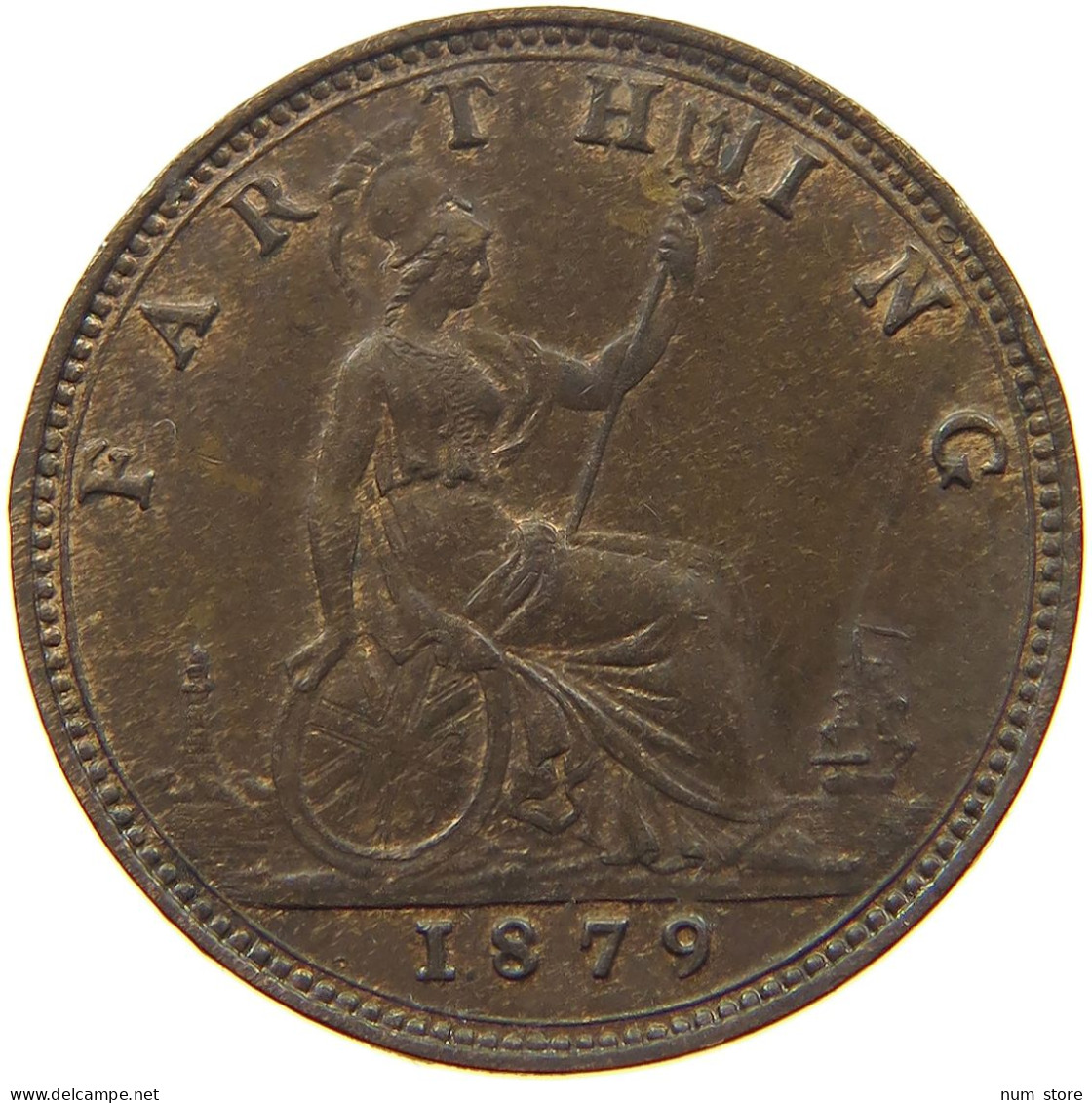 GREAT BRITAIN FARTHING 1879 Victoria 1837-1901 #a002 0503 - B. 1 Farthing