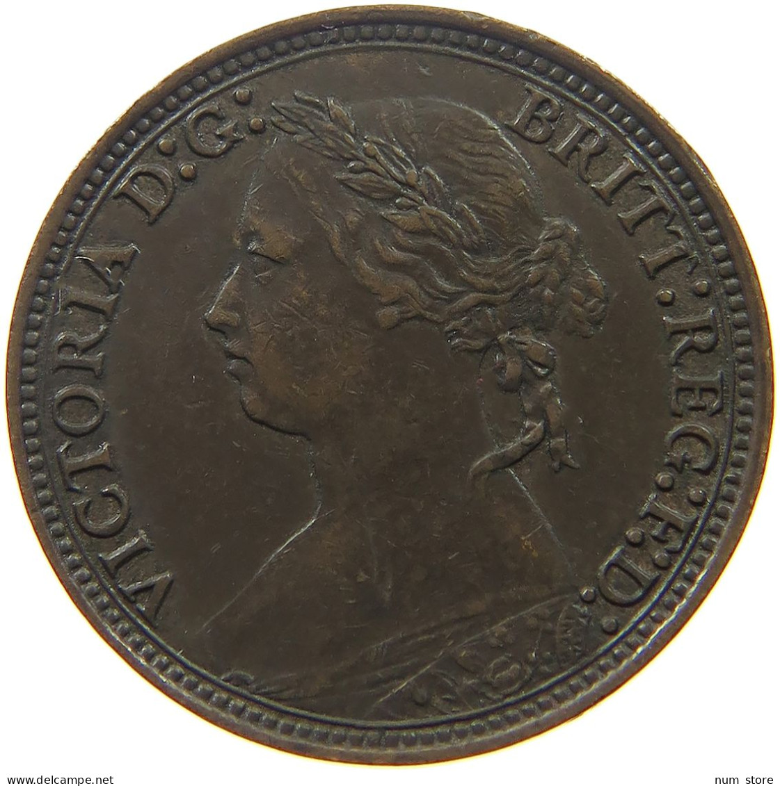 GREAT BRITAIN FARTHING 1878 Victoria 1837-1901 #s051 0753 - B. 1 Farthing