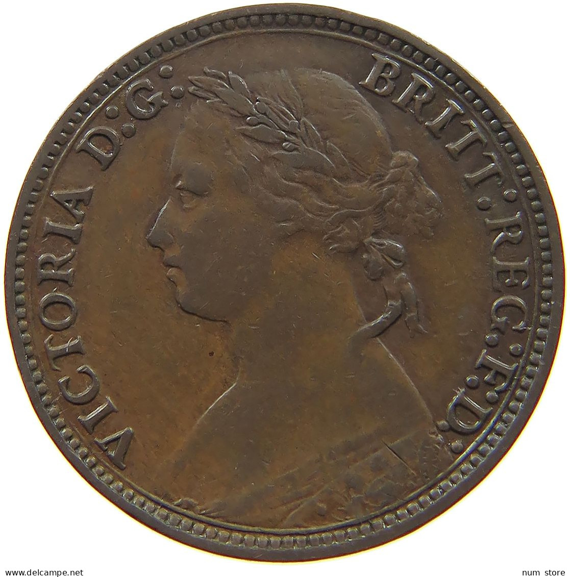 GREAT BRITAIN FARTHING 1878 Victoria 1837-1901 #s080 0179 - B. 1 Farthing