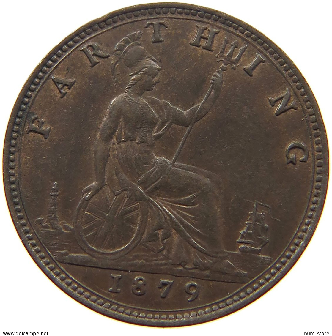 GREAT BRITAIN FARTHING 1879 Victoria 1837-1901 #a002 0515 - B. 1 Farthing