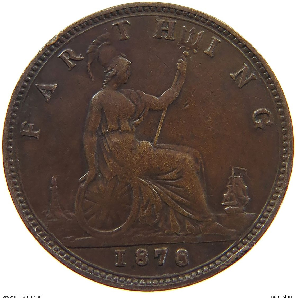 GREAT BRITAIN FARTHING 1878 Victoria 1837-1901 #a058 0137 - B. 1 Farthing