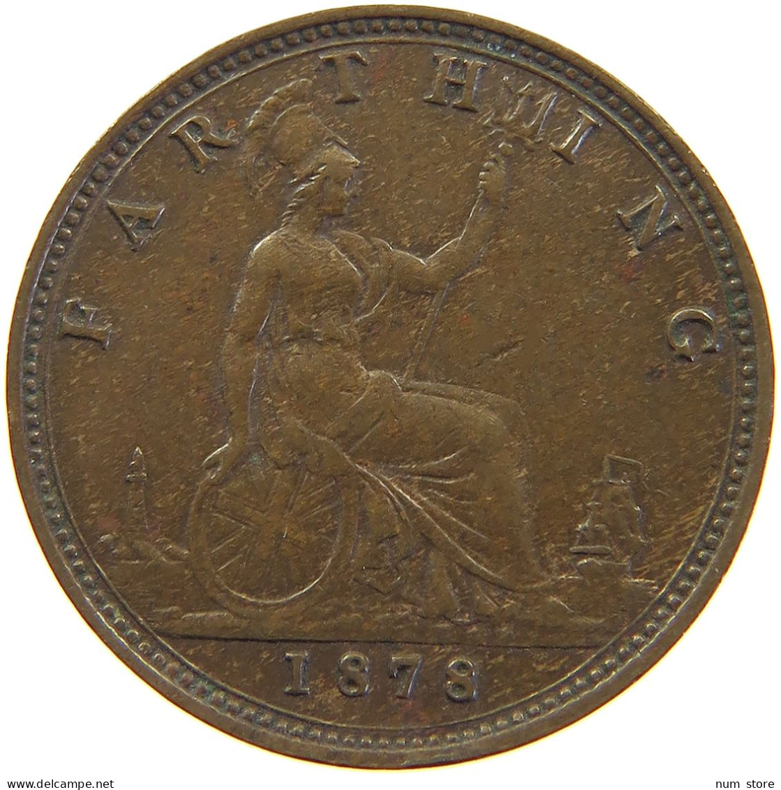 GREAT BRITAIN FARTHING 1878 Victoria 1837-1901 #c064 0099 - B. 1 Farthing