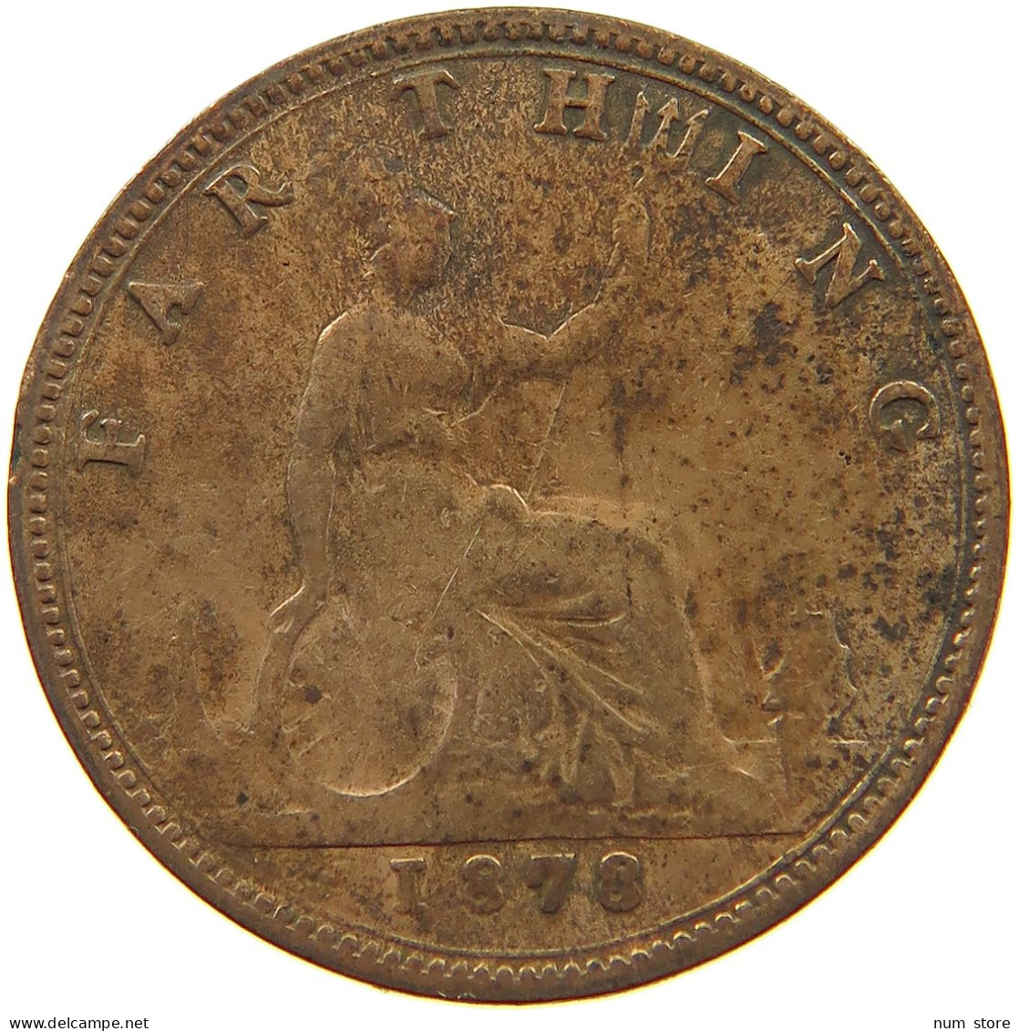 GREAT BRITAIN FARTHING 1878 Victoria 1837-1901 #a011 0809 - B. 1 Farthing