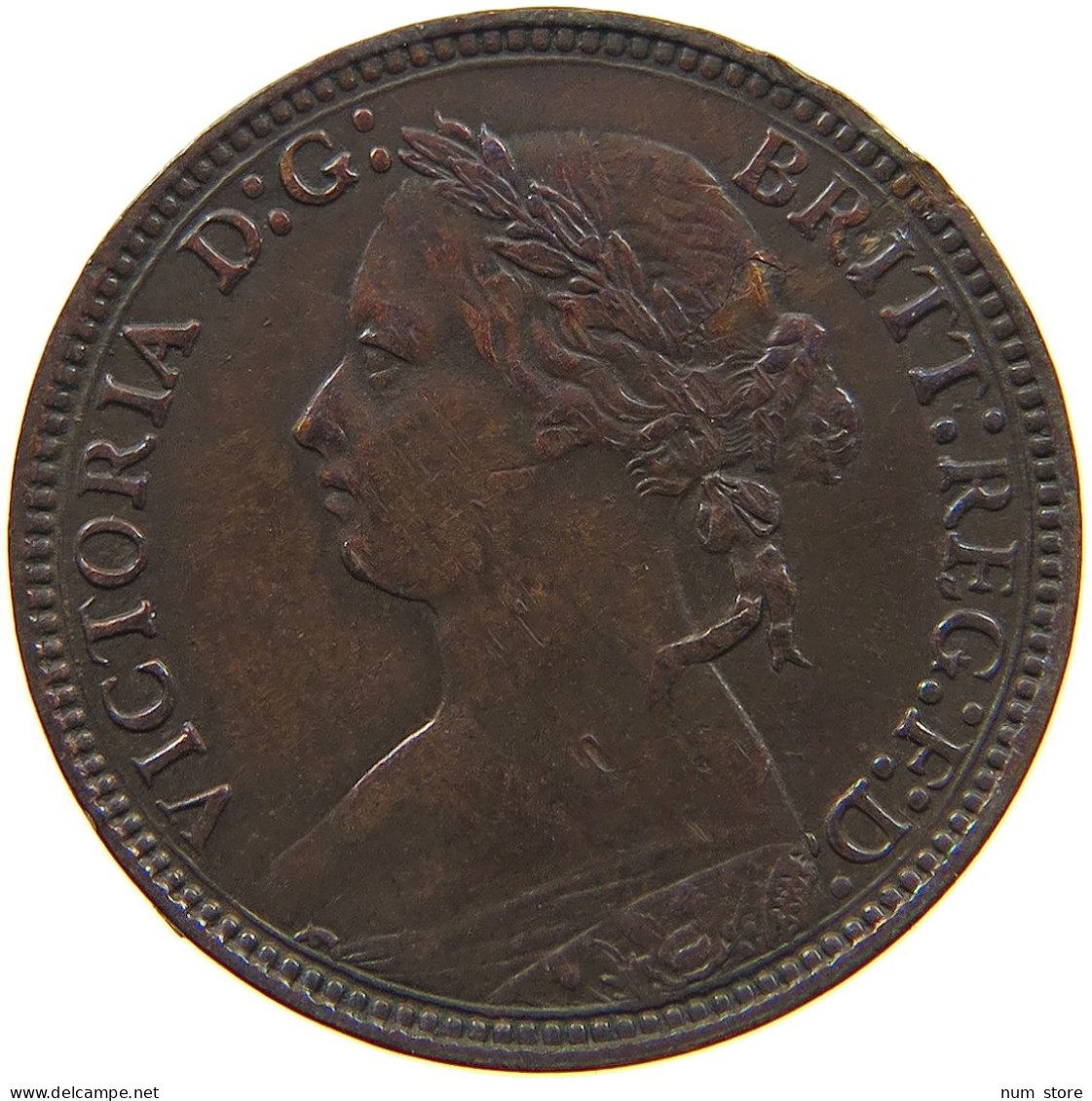 GREAT BRITAIN FARTHING 1875 H Victoria 1837-1901 #t107 0175 - B. 1 Farthing