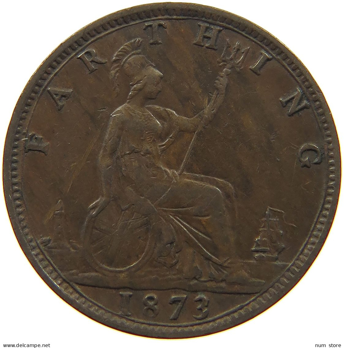 GREAT BRITAIN FARTHING 1873 Victoria 1837-1901 #c081 0339 - B. 1 Farthing