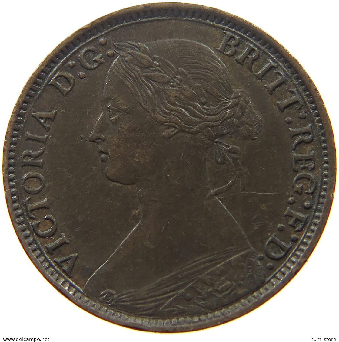 GREAT BRITAIN FARTHING 1873 Victoria 1837-1901 #s052 0047 - B. 1 Farthing