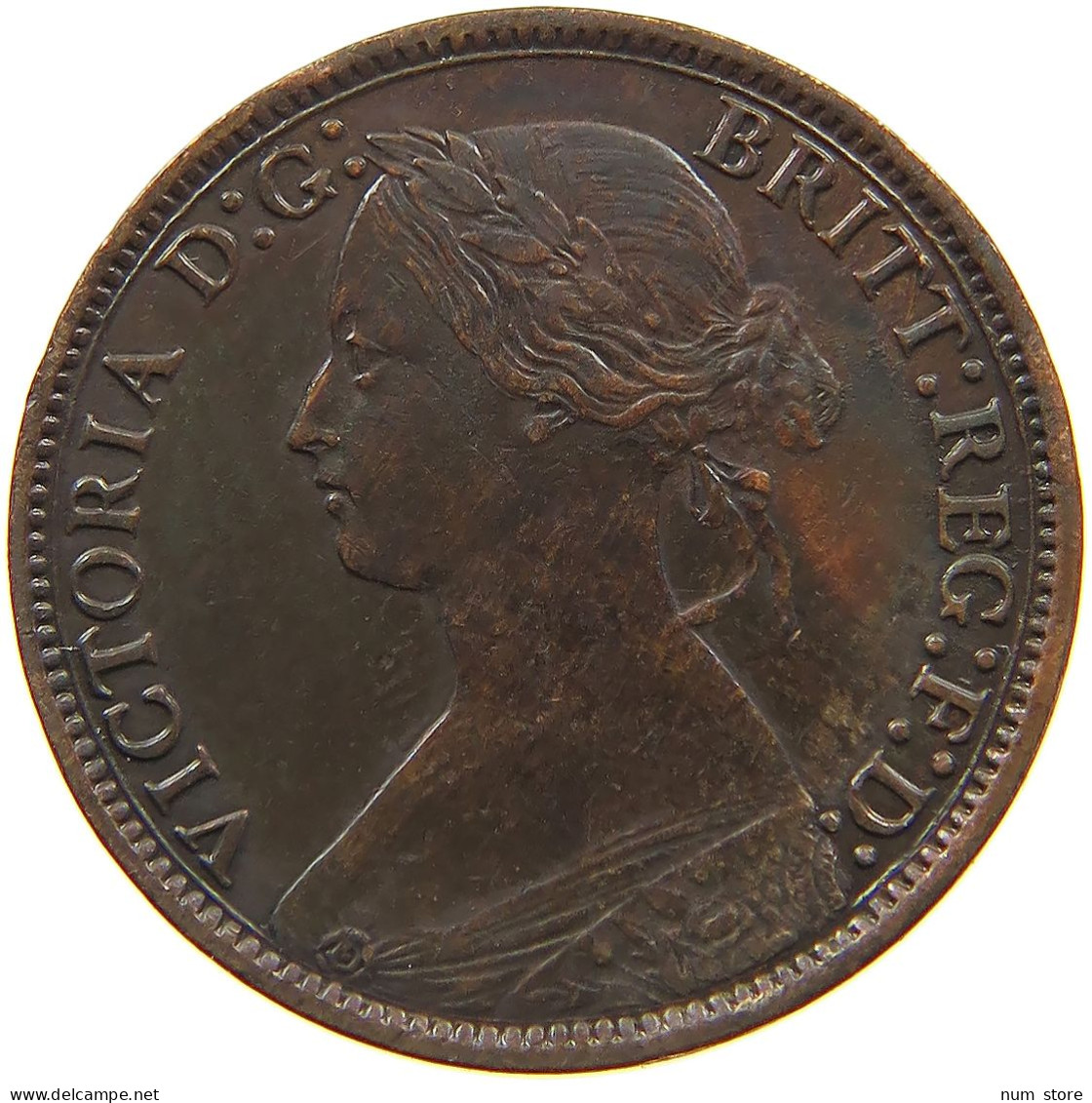 GREAT BRITAIN FARTHING 1873 Victoria 1837-1901 #s080 0199 - B. 1 Farthing