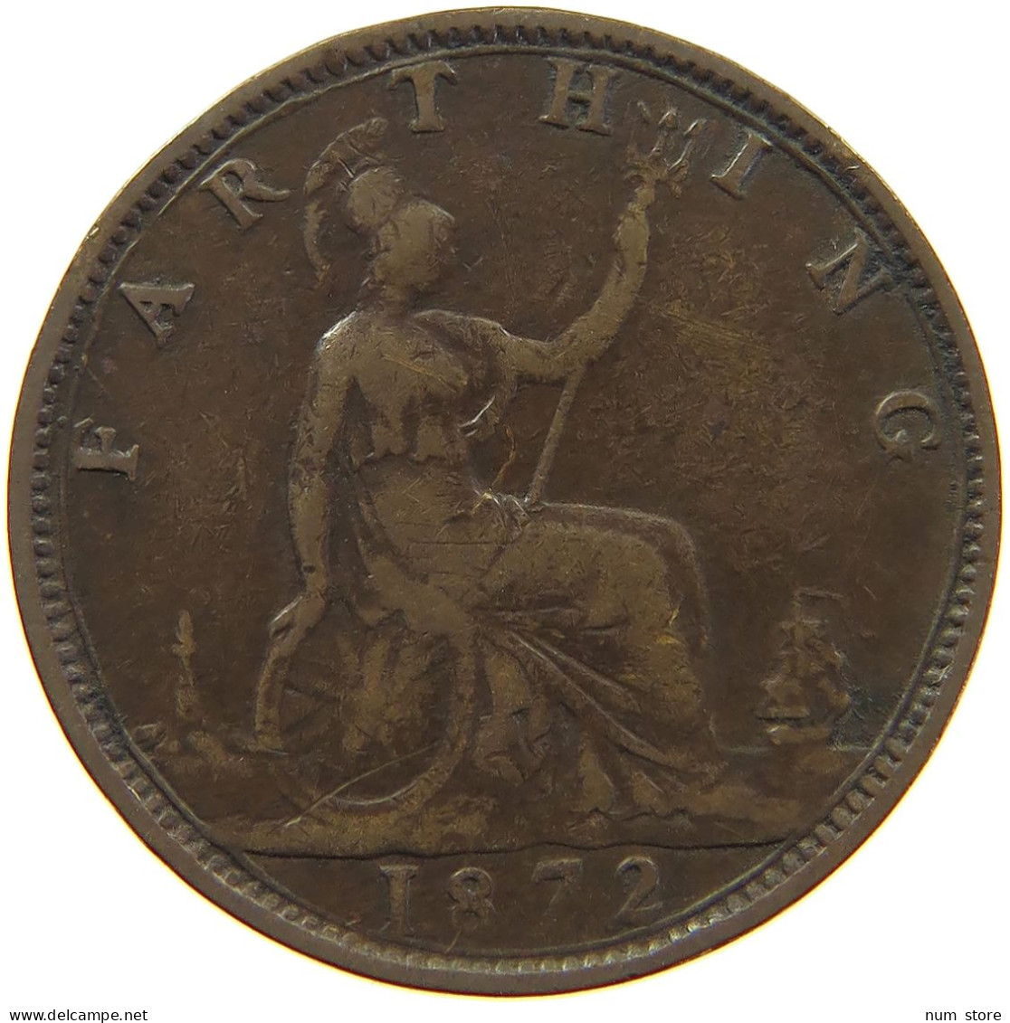 GREAT BRITAIN FARTHING 1872 Victoria 1837-1901 #c063 0075 - B. 1 Farthing