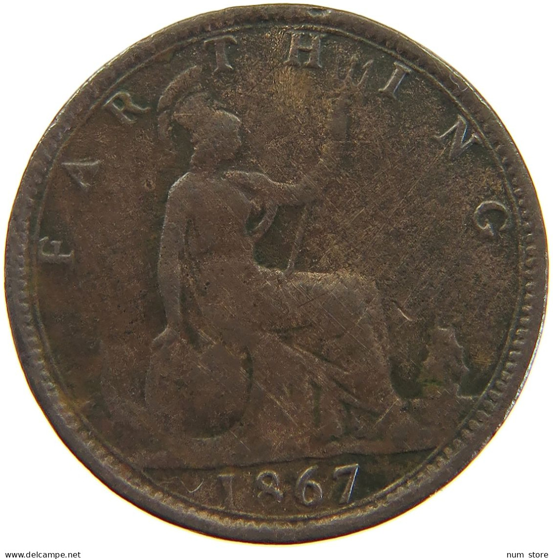 GREAT BRITAIN FARTHING 1867 Victoria 1837-1901 #a066 0799 - B. 1 Farthing