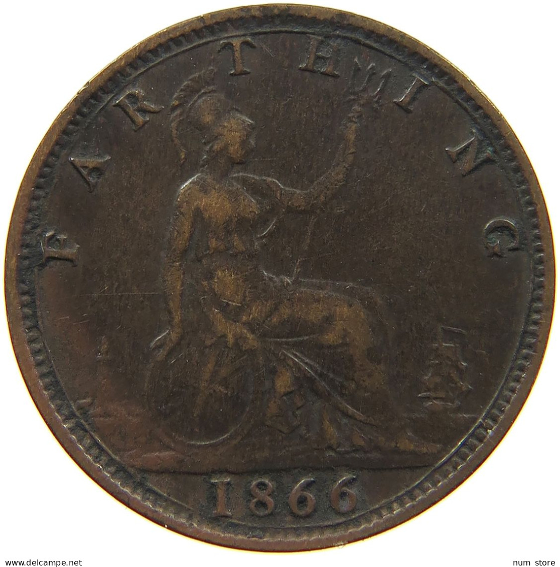 GREAT BRITAIN FARTHING 1866 Victoria 1837-1901 #c036 0093 - B. 1 Farthing