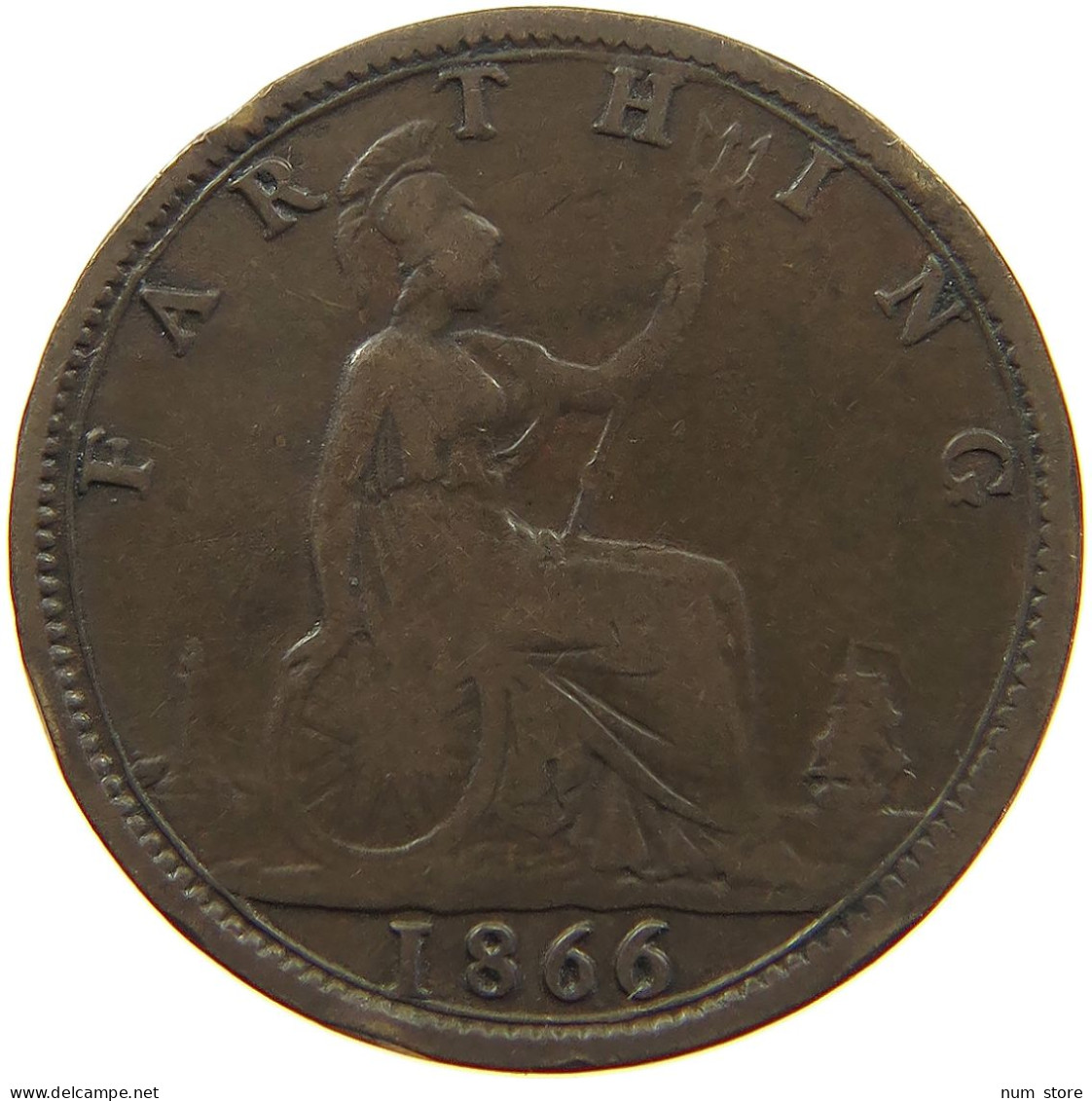 GREAT BRITAIN FARTHING 1866 Victoria 1837-1901 #a011 0817 - B. 1 Farthing