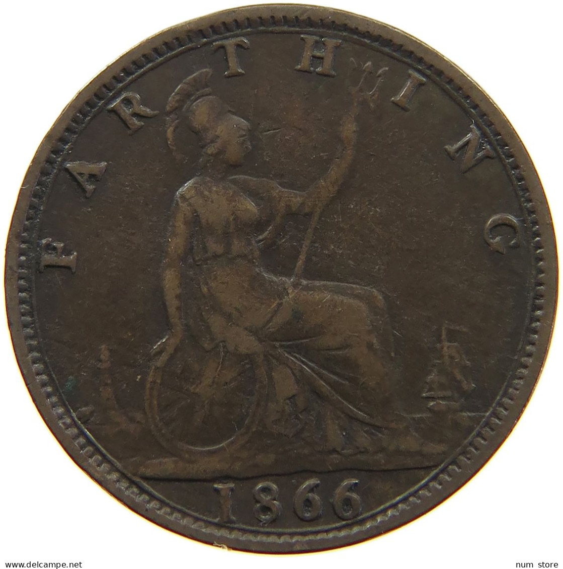 GREAT BRITAIN FARTHING 1866 Victoria 1837-1901 #a085 0633 - B. 1 Farthing