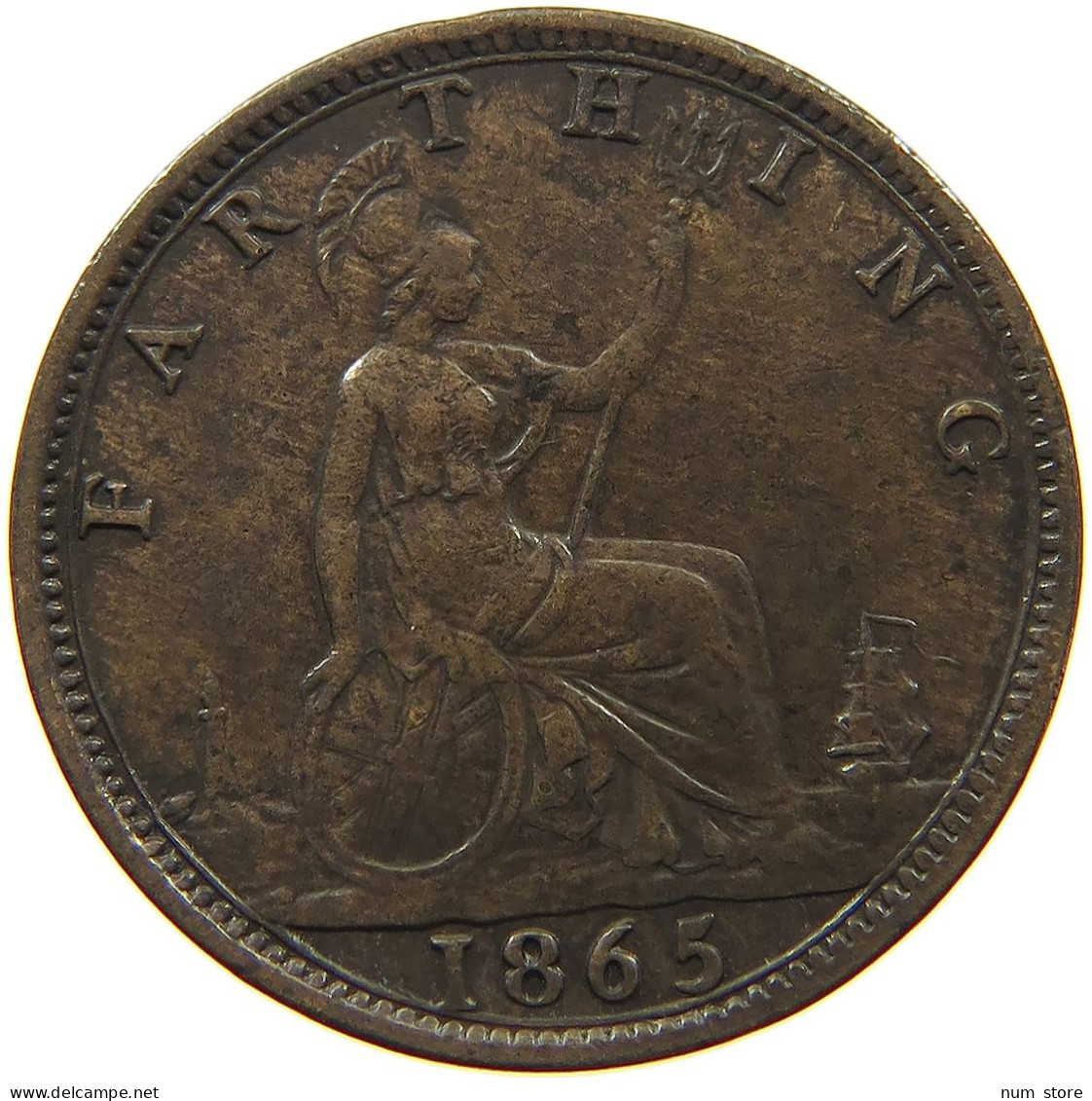 GREAT BRITAIN FARTHING 1865 Victoria 1837-1901 #a058 0131 - B. 1 Farthing