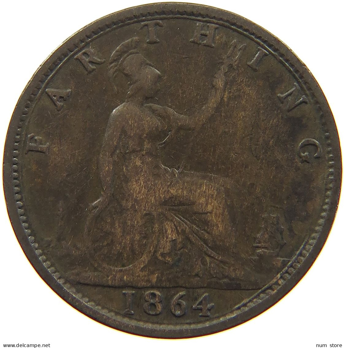 GREAT BRITAIN FARTHING 1864 Victoria 1837-1901 #c081 0347 - B. 1 Farthing