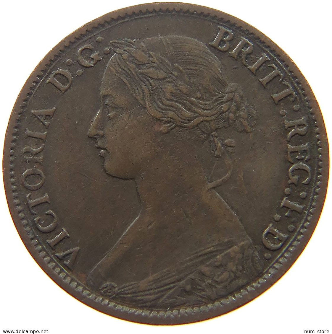 GREAT BRITAIN FARTHING 1861 Victoria 1837-1901 #s051 0577 - B. 1 Farthing