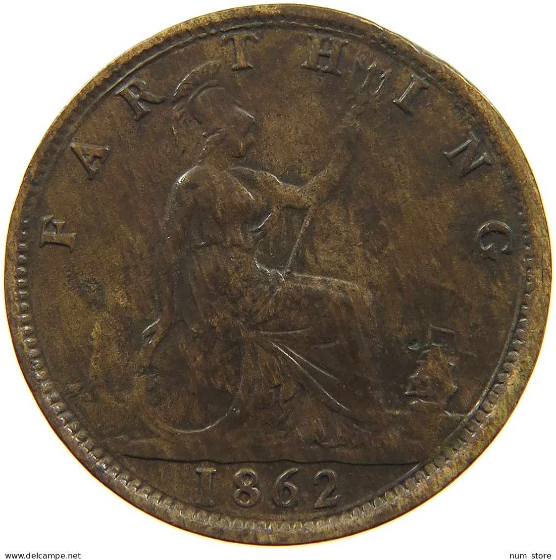 GREAT BRITAIN FARTHING 1862 Victoria 1837-1901 #a058 0121 - B. 1 Farthing