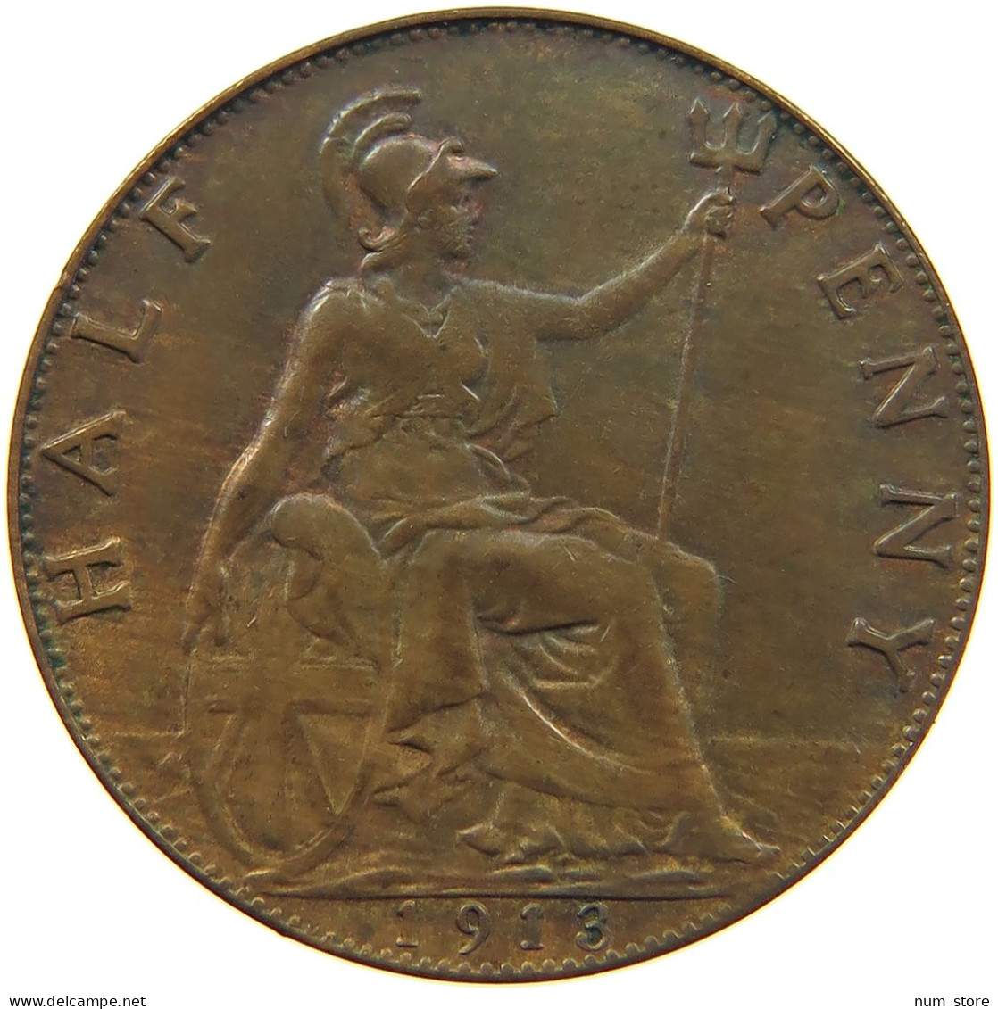 GREAT BRITAIN HALFPENNY 1913 George V. (1910-1936) #t002 0113 - C. 1/2 Penny