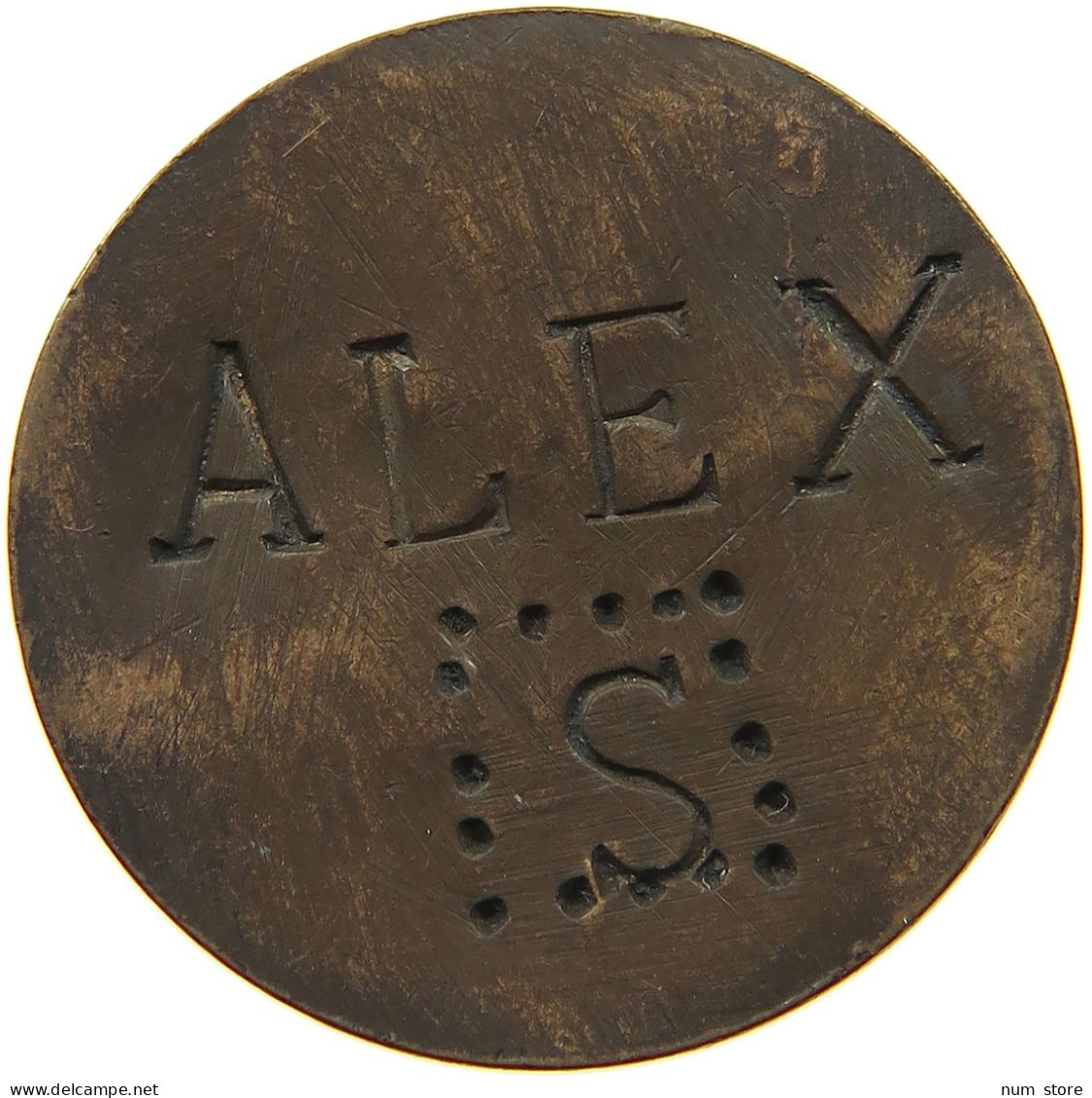 GREAT BRITAIN HALFPENNY 1916 George V. (1910-1936) COUNTERMARKED ALEX #a011 0487 - C. 1/2 Penny