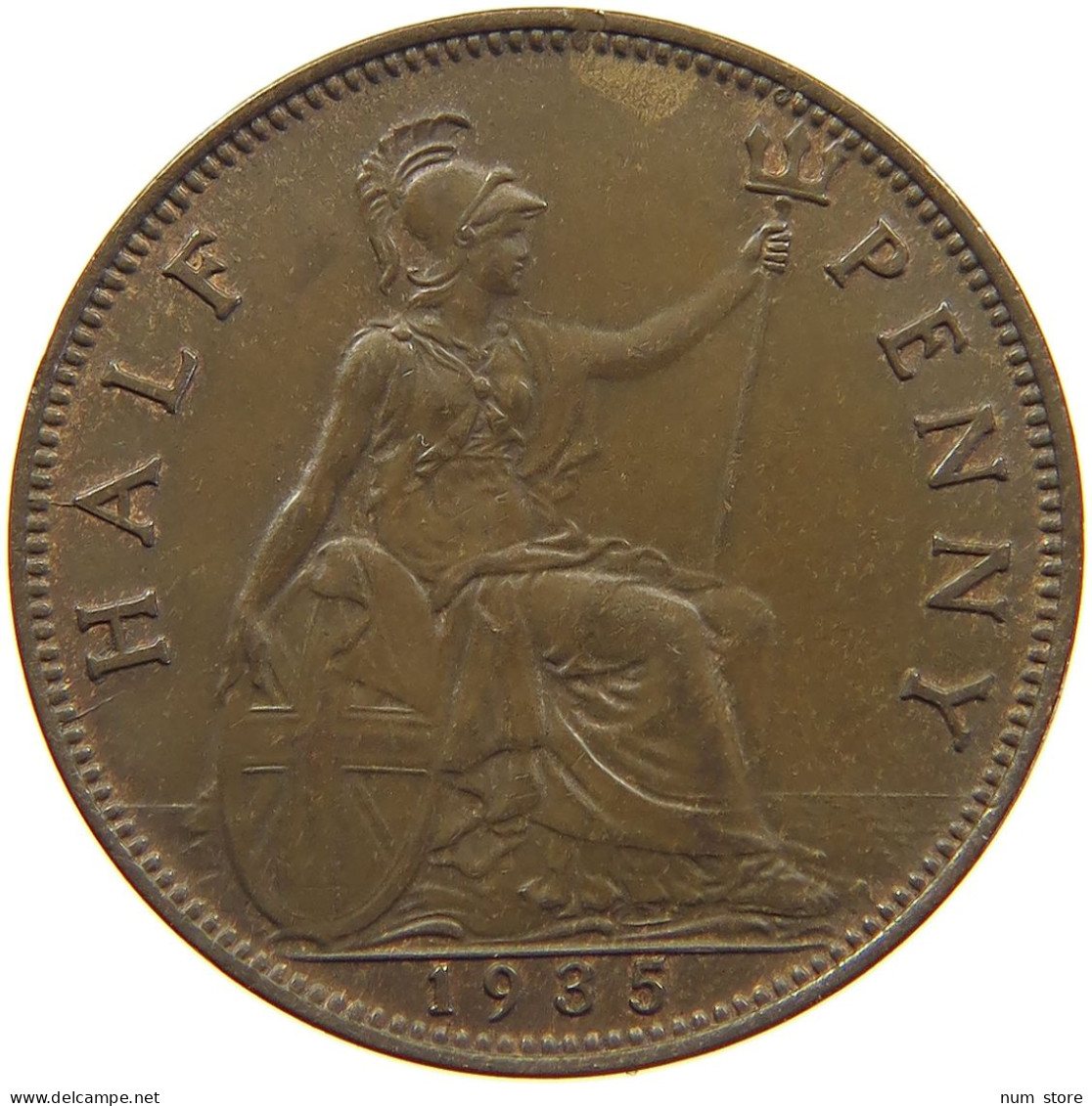 GREAT BRITAIN HALFPENNY 1935 George V. (1910-1936) #c015 0285 - C. 1/2 Penny