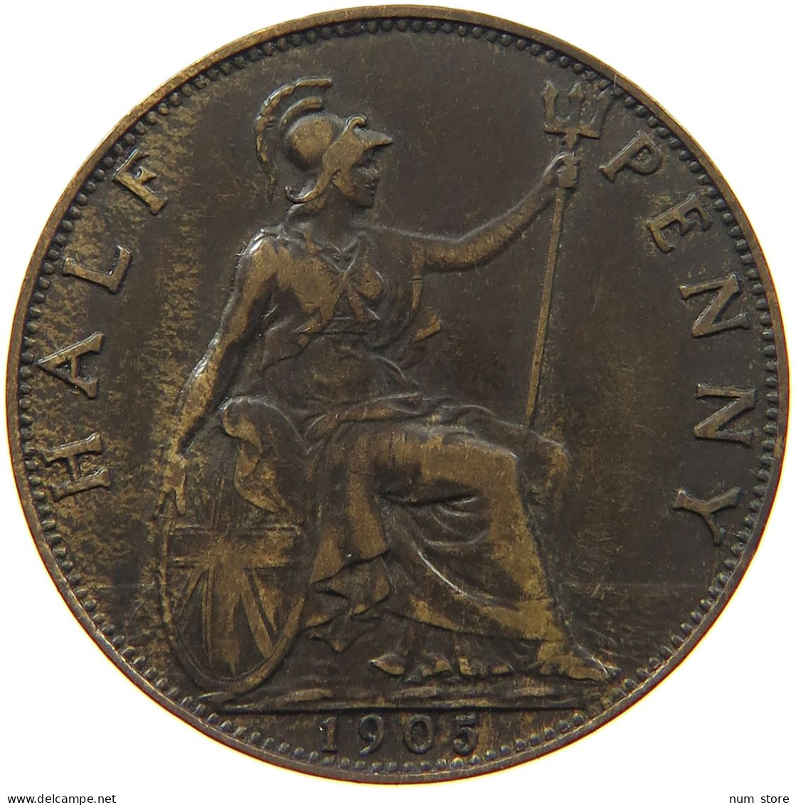 GREAT BRITAIN HALFPENNY 1905 Edward VII., 1901 - 1910 #s019 0279 - C. 1/2 Penny