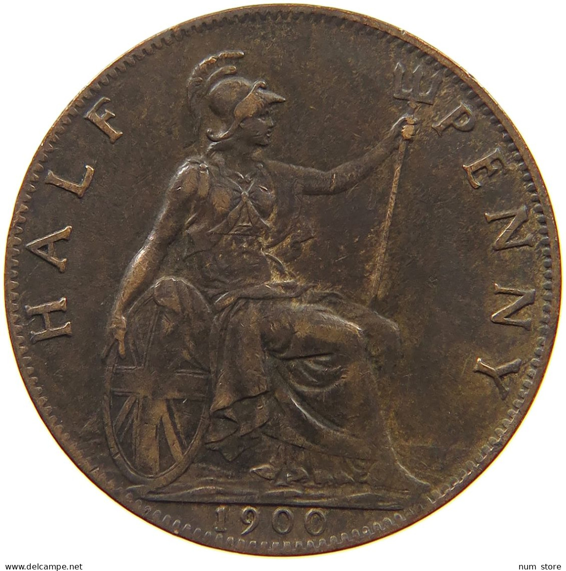 GREAT BRITAIN HALFPENNY 1900 Victoria 1837-1901 #a095 0189 - C. 1/2 Penny