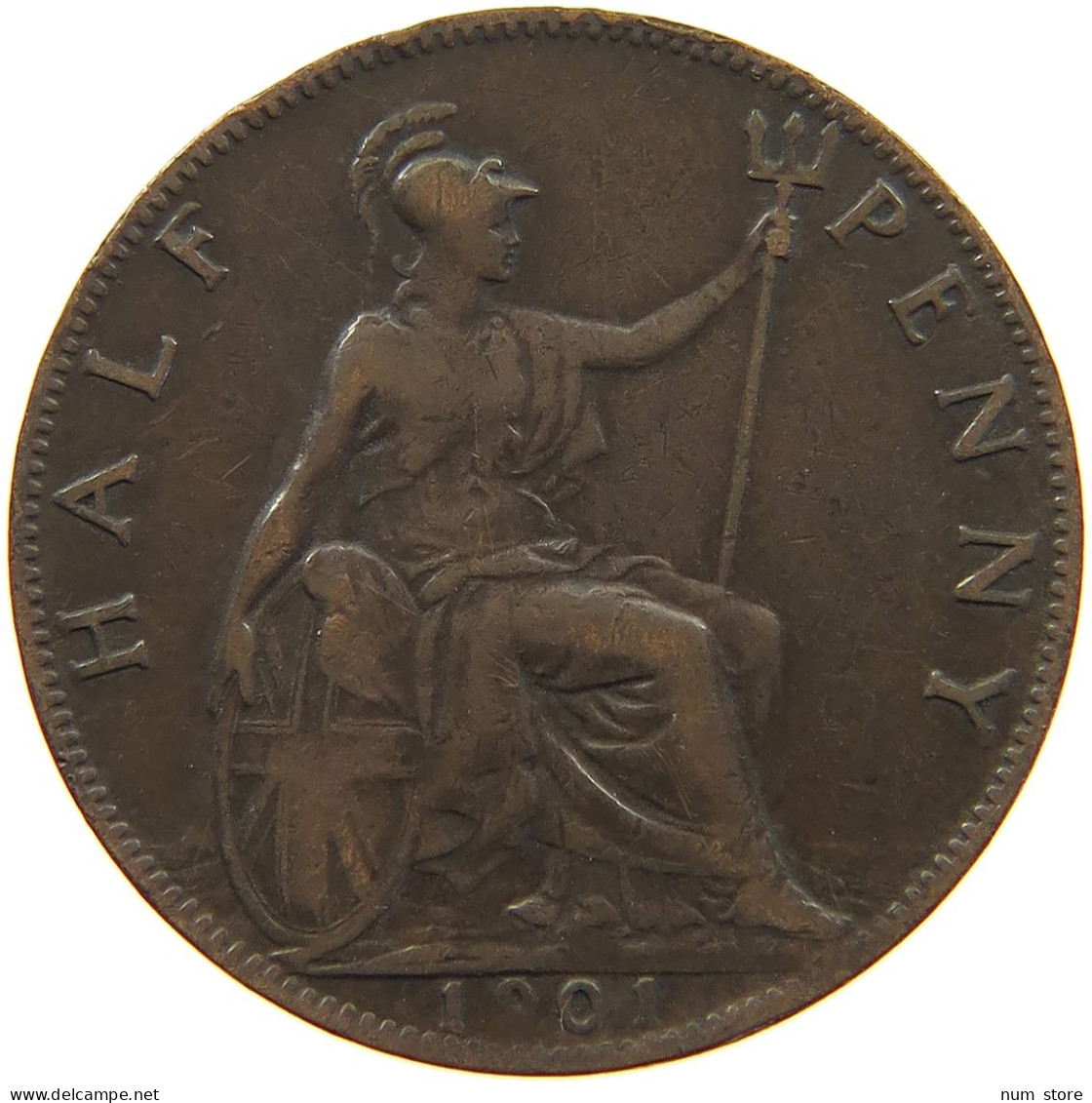 GREAT BRITAIN HALFPENNY 1901 Victoria 1837-1901 #c061 0013 - C. 1/2 Penny