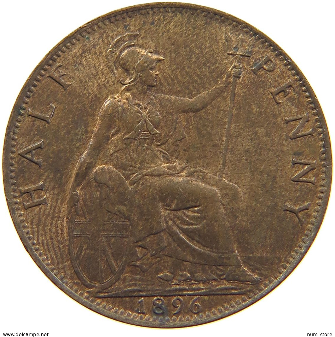 GREAT BRITAIN HALFPENNY 1896 Victoria 1837-1901 #t001 0393 - C. 1/2 Penny