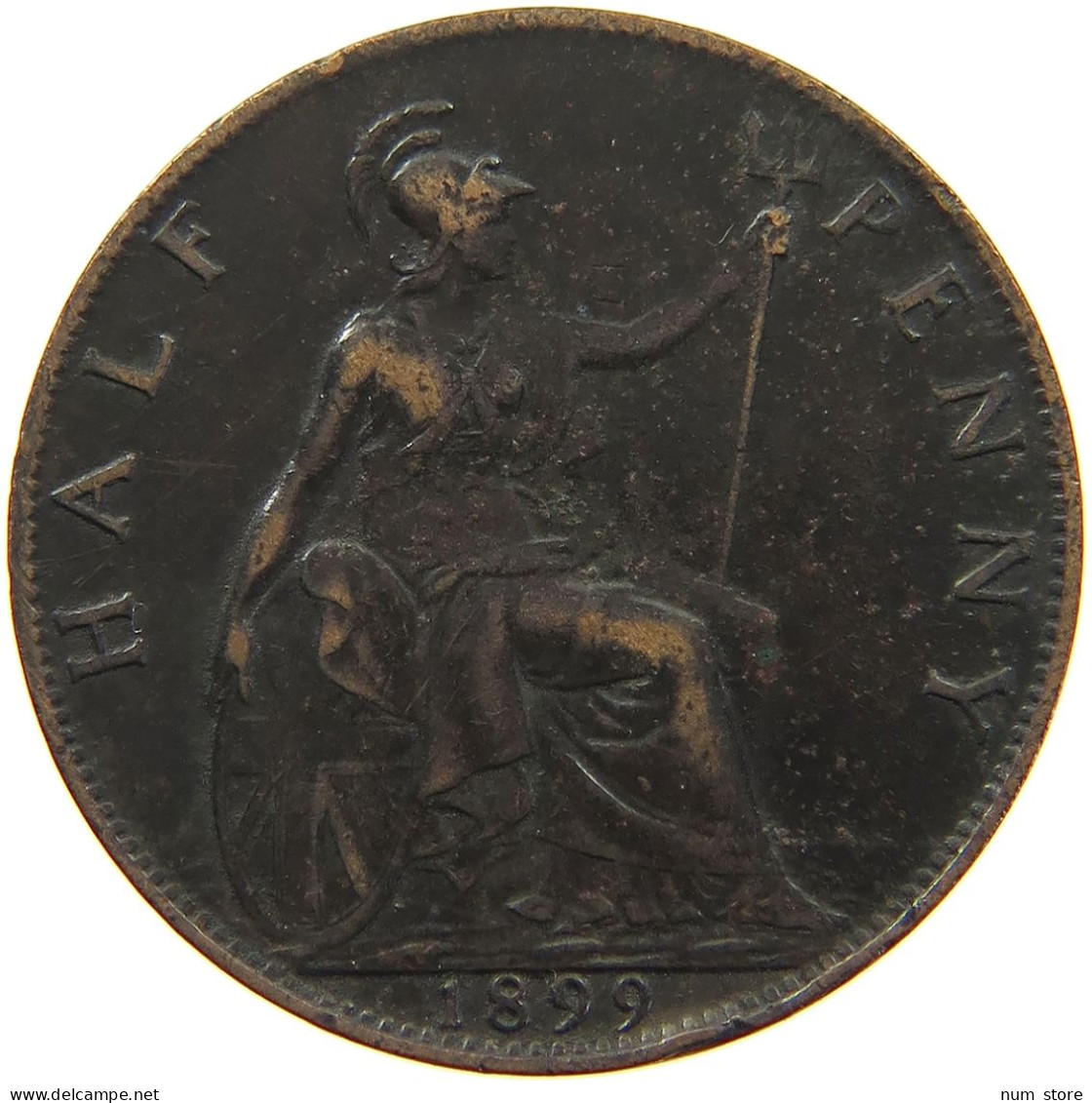 GREAT BRITAIN HALFPENNY 1899 Victoria 1837-1901 #c061 0015 - C. 1/2 Penny