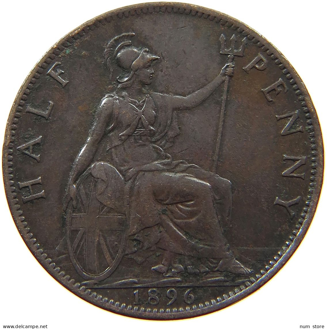 GREAT BRITAIN HALFPENNY 1896 Victoria 1837-1901 #s050 0109 - C. 1/2 Penny