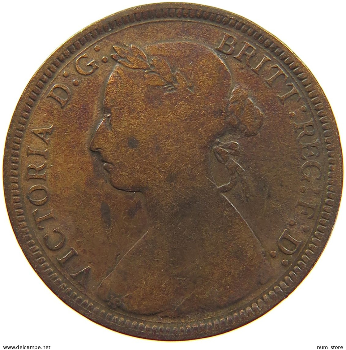 GREAT BRITAIN HALFPENNY 1890 Victoria 1837-1901 #s013 0051 - C. 1/2 Penny