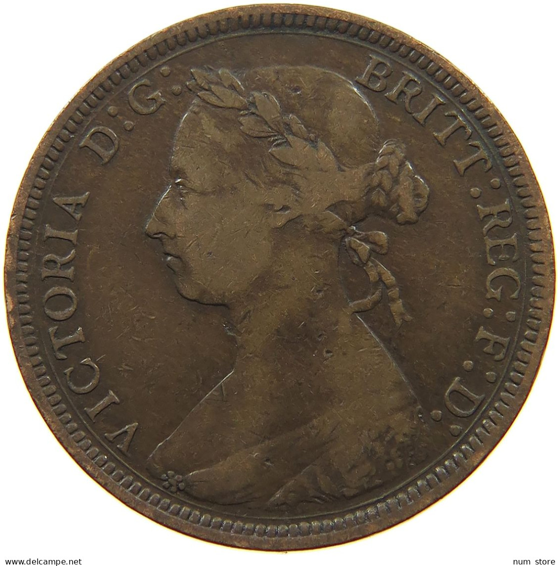 GREAT BRITAIN HALFPENNY 1887 Victoria 1837-1901 #s077 0403 - C. 1/2 Penny