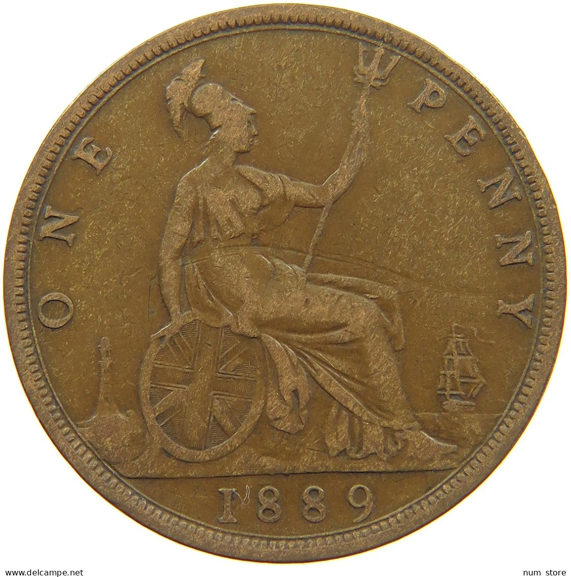 GREAT BRITAIN HALFPENNY 1889 Victoria 1837-1901 #c021 0167 - C. 1/2 Penny