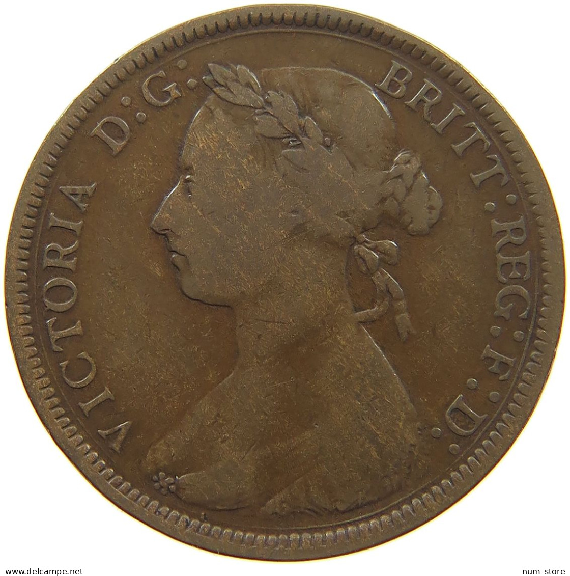 GREAT BRITAIN HALFPENNY 1887 Victoria 1837-1901 #c018 0129 - C. 1/2 Penny