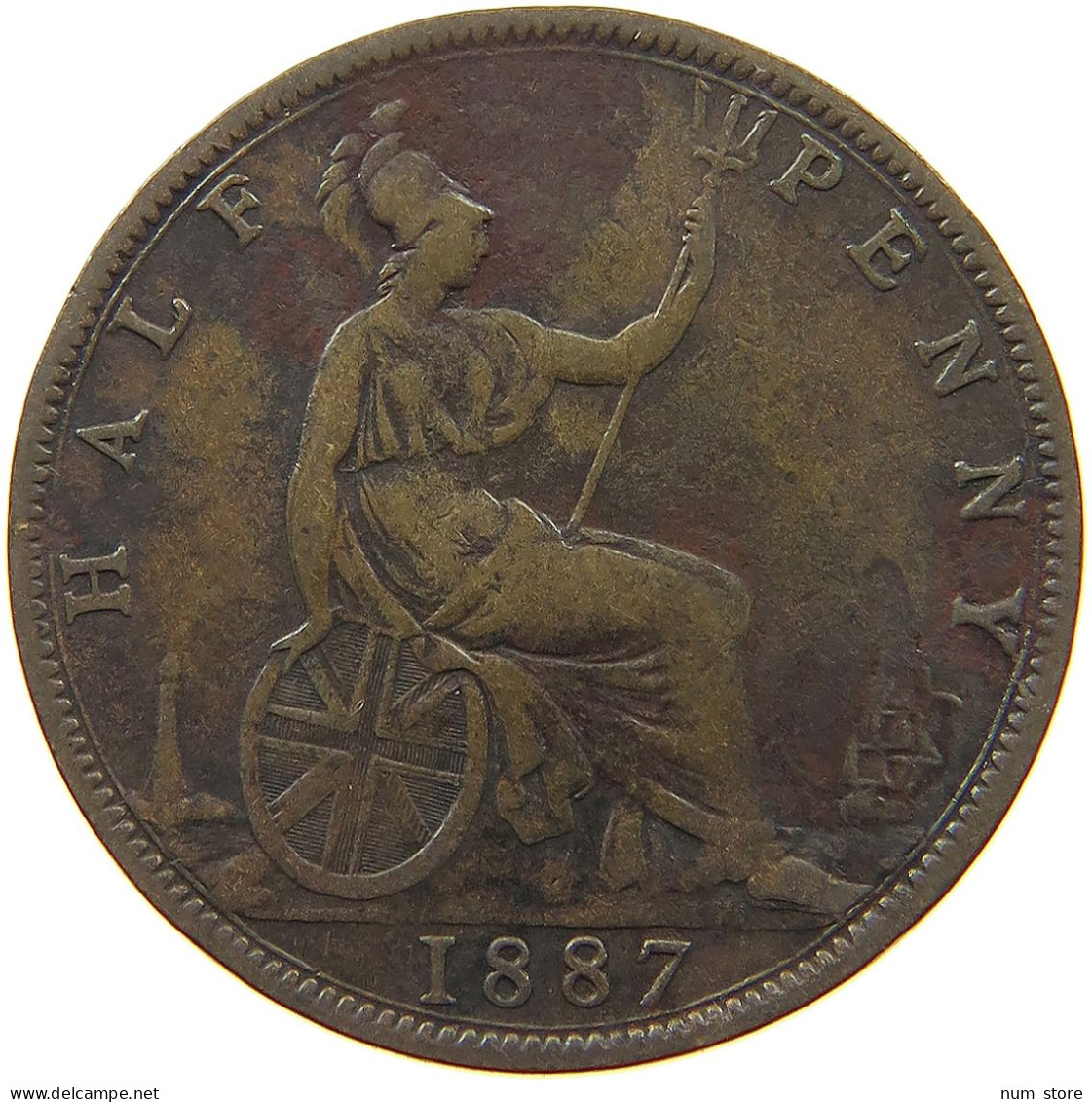 GREAT BRITAIN HALFPENNY 1887 Victoria 1837-1901 #a009 0211 - C. 1/2 Penny